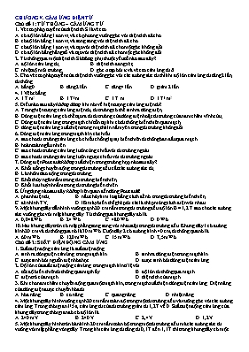 Đề kiểm tra giữa kỳ Vật lý 11 cơ bản